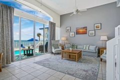 Luxury beachfront villa with private balcony and ocean views at Glunz Ocean Beach Resort