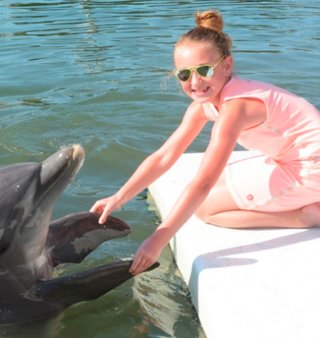 girl with a dolphin
