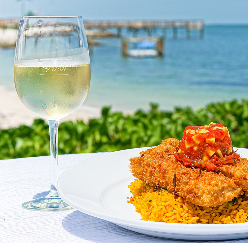 menu and beach view from Havana Jacks